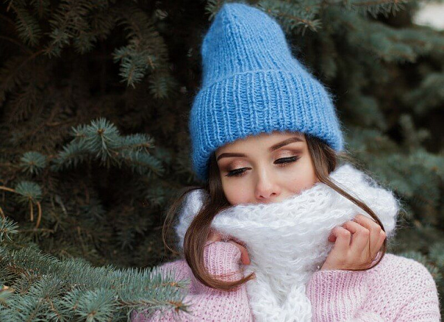 Вязанная шапка Зима