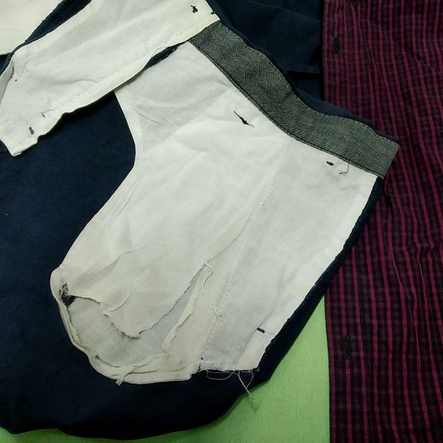 Реставарация карманов мужских брюк
