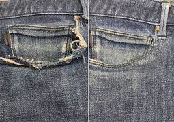 Ремонт кармана на джинсах